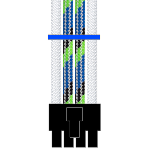 Sliger S610/S620 8 (4+4) pin CPU/EPS Paracord Custom Sleeved Cable